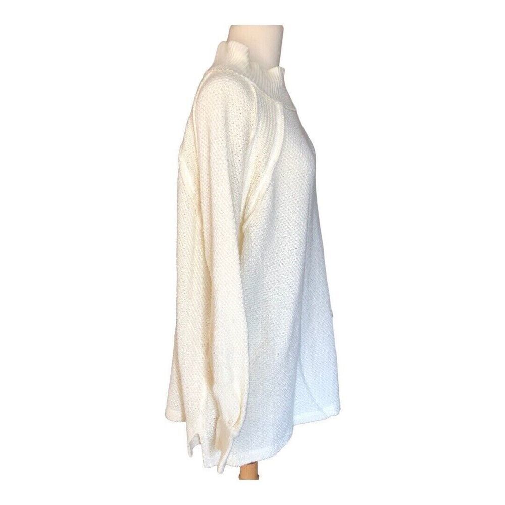 Free People Women's Ivory Knitted Mock Neck Pullover She's a Keeper Top Size XS - Picture 6 of 9